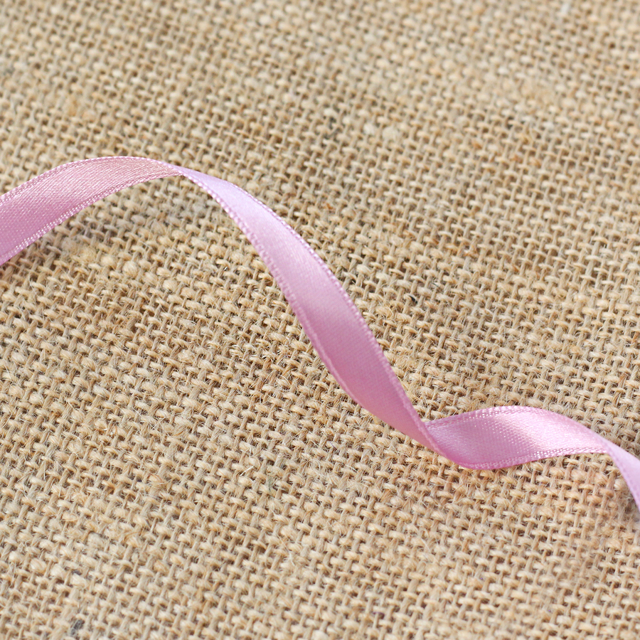 Açık pembe saten kurdele, 10 metre / 10 mm - 1