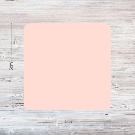 Etiket köşeleri oval 5x5 cm kare, 20 adet / Açık Pembe - Bimotif