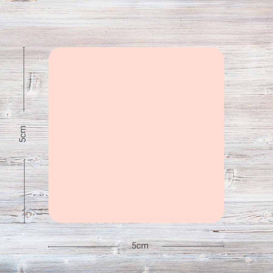 Etiket köşeleri oval 5x5 cm kare, 20 adet / Açık Pembe - 1