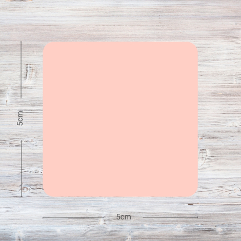 Etiket köşeleri oval 5x5 cm kare, 20 adet / Pembe - Bimotif