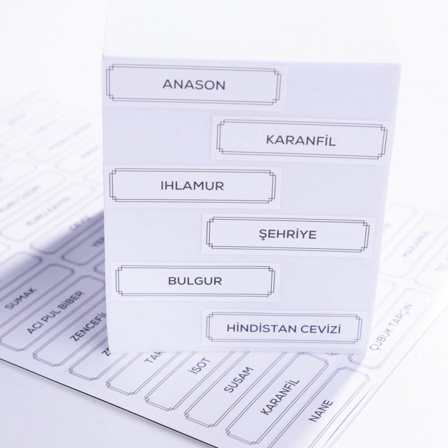 Karışık baharat, bakliyat, kuruyemiş sticker seti, 45 adet - 3