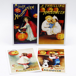 Kartpostal, cadılar bayramı, halloween / 1 set (4 adet) - Bimotif