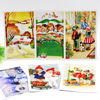 Kartpostal, yılbaşı, happy christmas / 10 set (60 adet) - 1