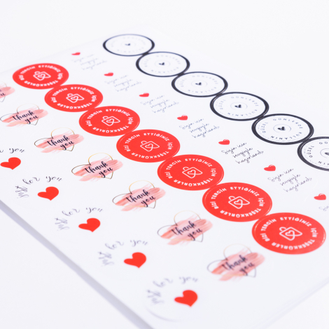 Paketlemeye özel 5 çeşit karışık sticker seti, 35 adet - Bimotif