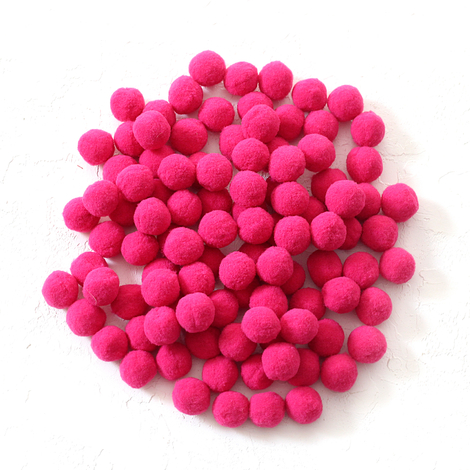 Peluş ponpon, 2.2 cm / 100 adet / Koyu Pembe - Bimotif