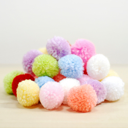 Ponpon (pom pom), 3 cm / 10 adet / Beyaz - Bimotif