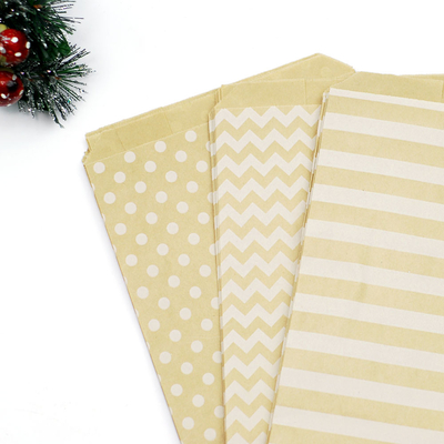 Polka dot patterned 25 paper bags, kraft-white, 11x20 cm - 4