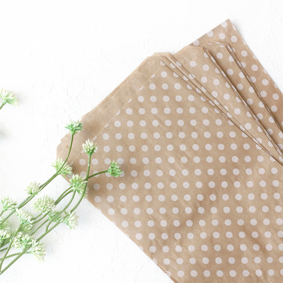 50 paper bags with polka dot pattern, kraft-white, 18x30 cm - 2