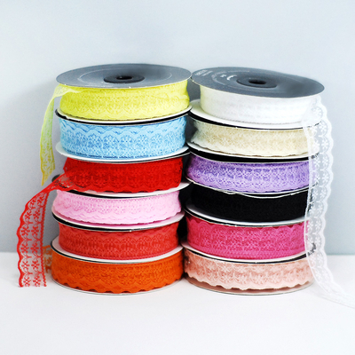 Orange 2 cm lace ribbon, 5 meters - 4