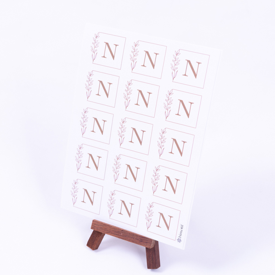 Sticker letter set, Letter N, 3.5 cm, 30 pieces - 1