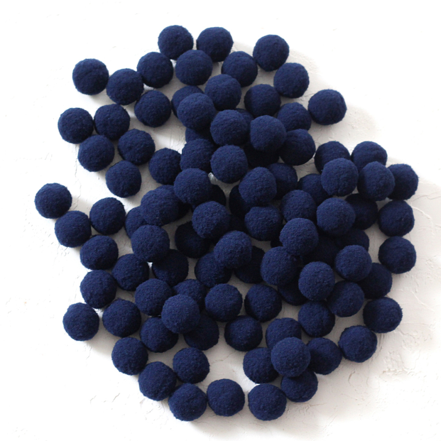 Pompom, 2.2 cm, 20 pieces, Navy blue - 1