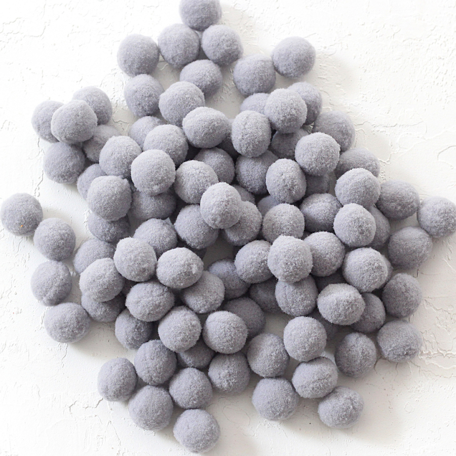 Pompom, 2.2 cm, 20 pcs, Gray - 1