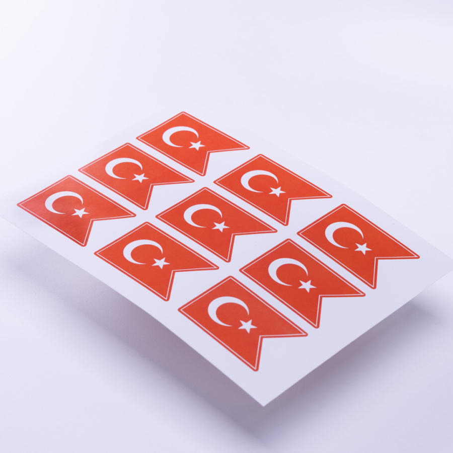 Turkish flag sticker set, A5, 50 pieces - 1