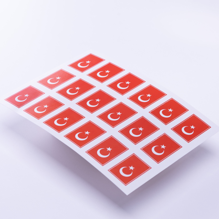 Turkish flag sticker set, A5, 2 pieces - 1