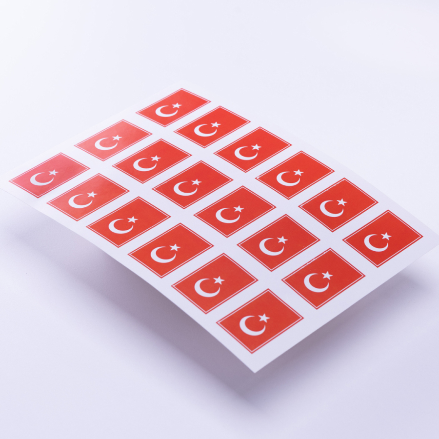 Turkish flag sticker set, A5, 10 pieces - 1