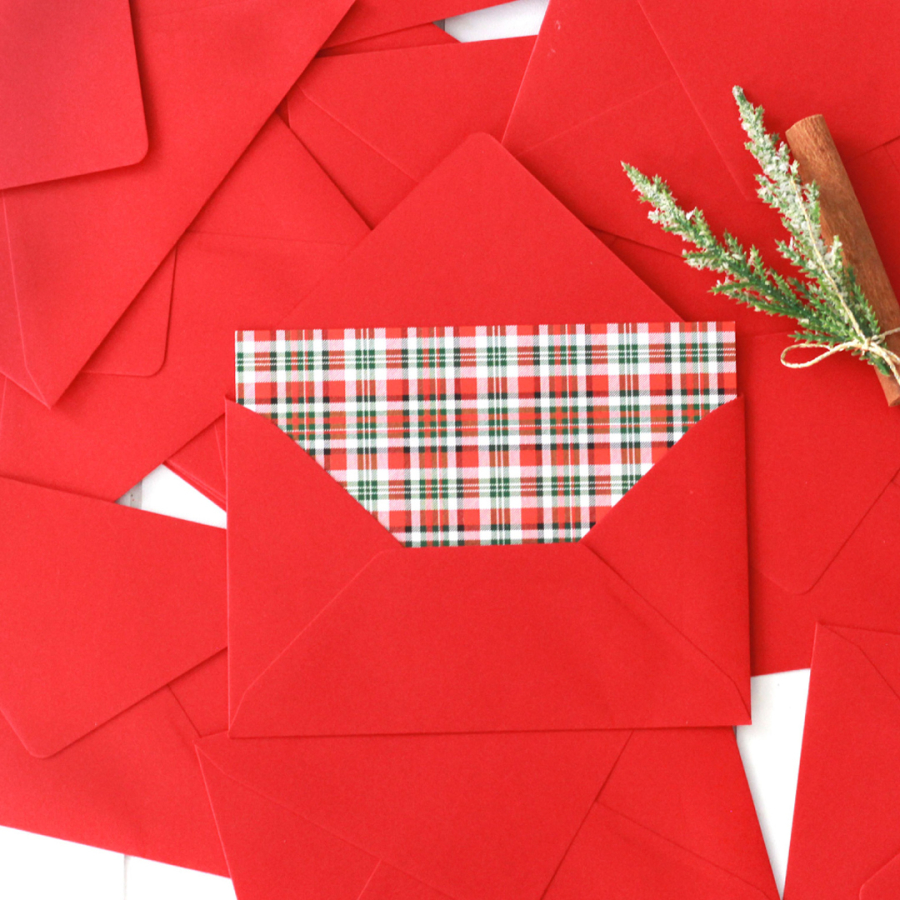 Special envelope for greeting cards, 9x14 cm, Red, 100 pieces - 1