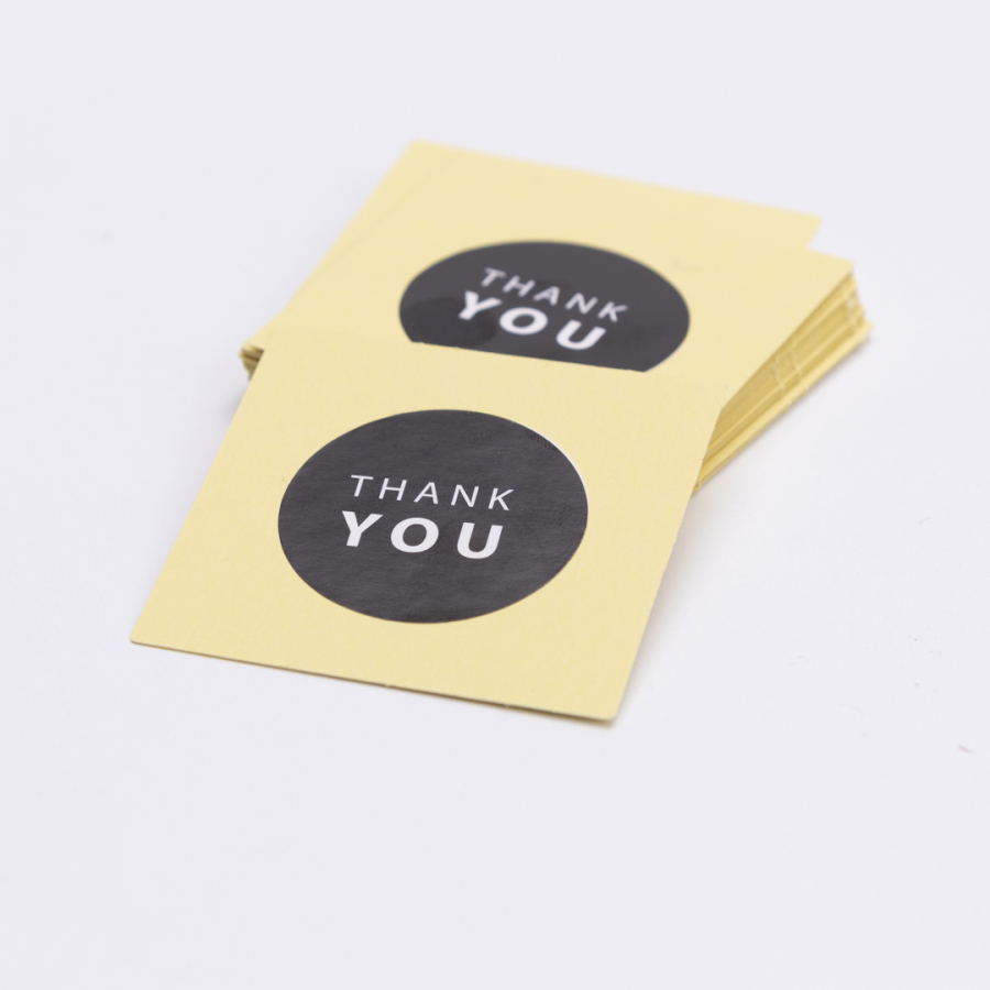 Thank You sticker and 20-label set, 5x5 cm / Yellow - 1