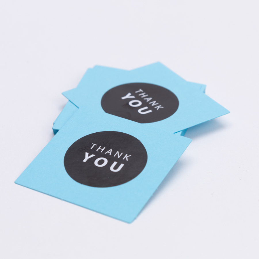 Thank You sticker and 20-label set, 5x5 cm / Light Blue - 1