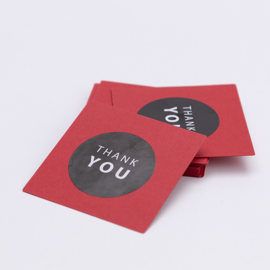 Thank You sticker and 20-label set, 5x5 cm / Red - 1