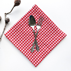 Red gingham napkin, 40x40 cm / 12 pieces - 4