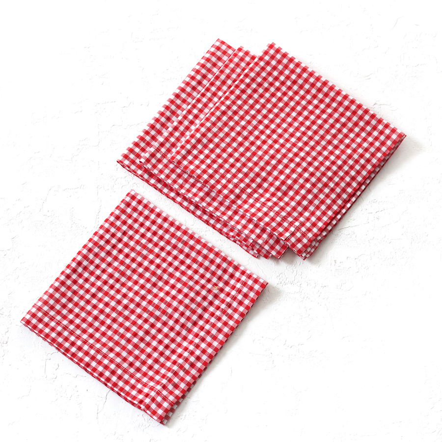 Red gingham napkin, 40x40 cm / 12 pieces - 2