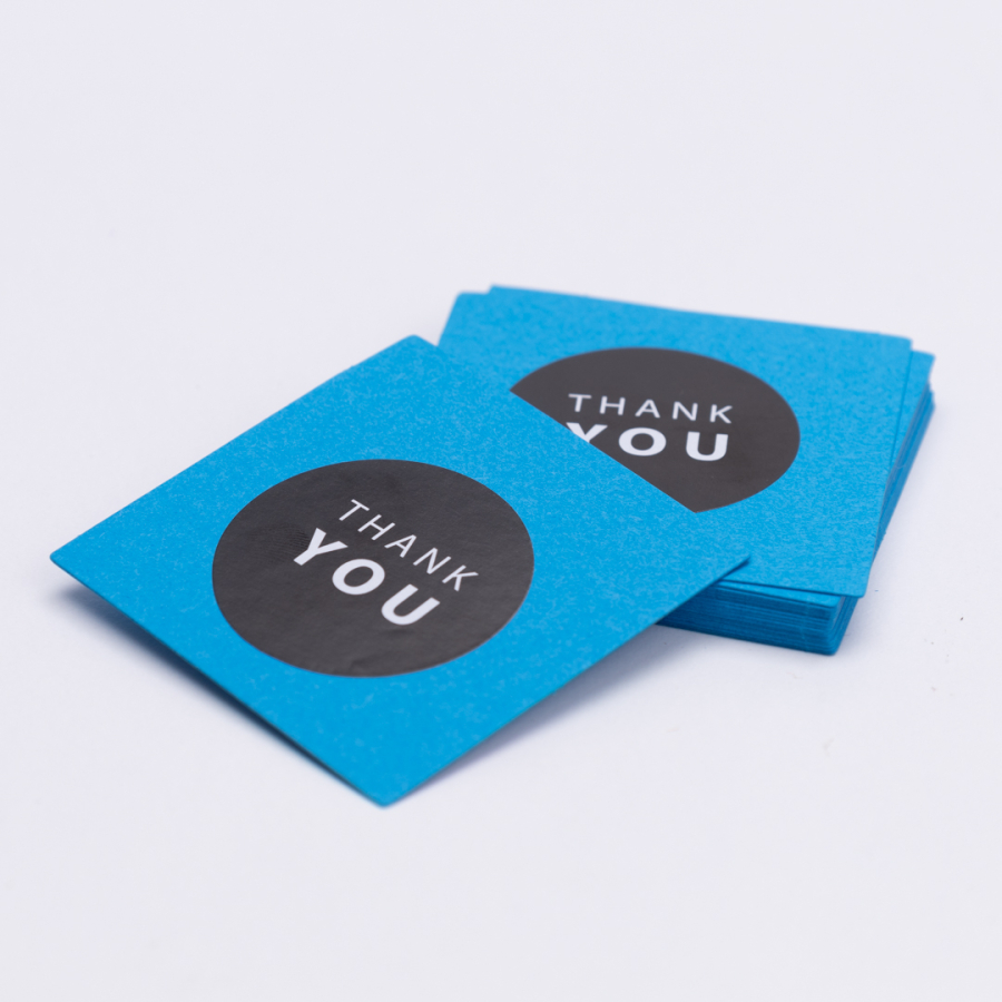 Thank You sticker and 100 sticker set, 5x5 cm, Blue - 1