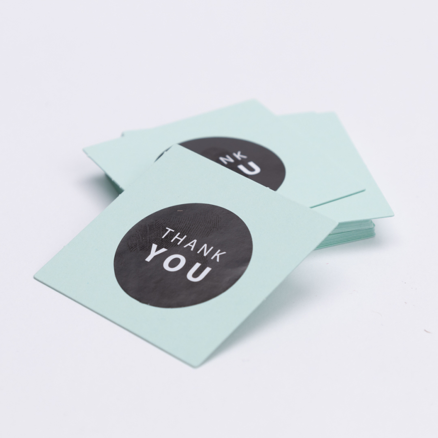 Thank You sticker and 100 label set, 5x5 cm, Mint - 1