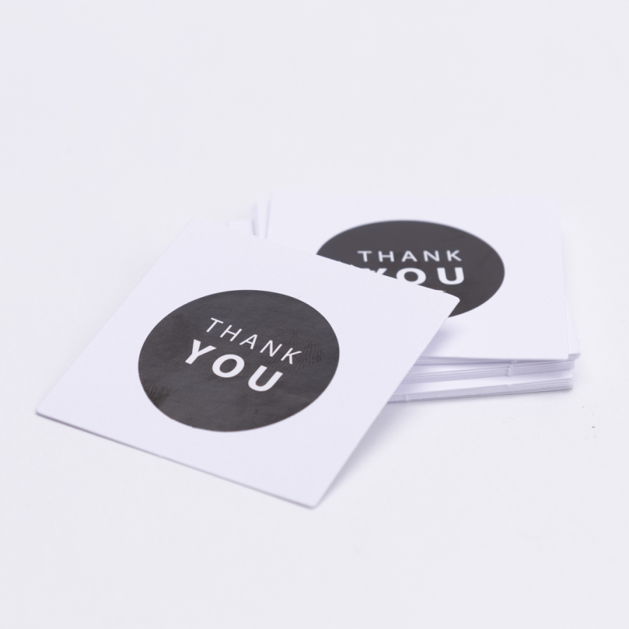 Thank You sticker and 100 label set, 5x5 cm, White - 1