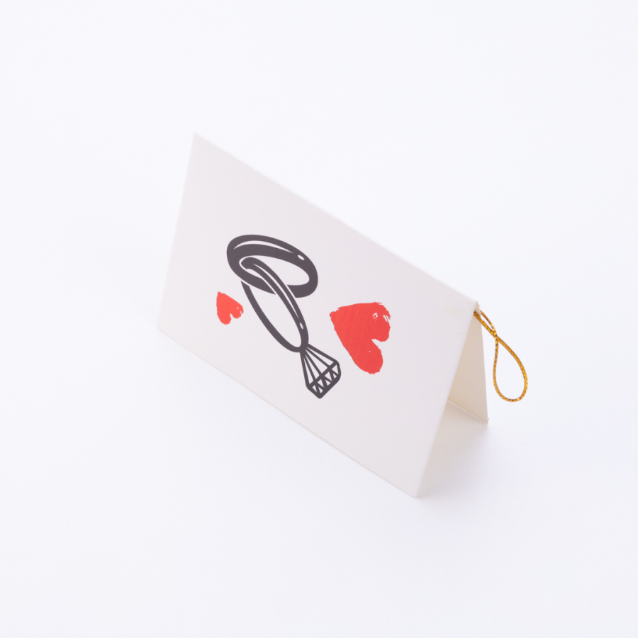 Valentine's themed greeting card, 10x7 cm, Ring - 1