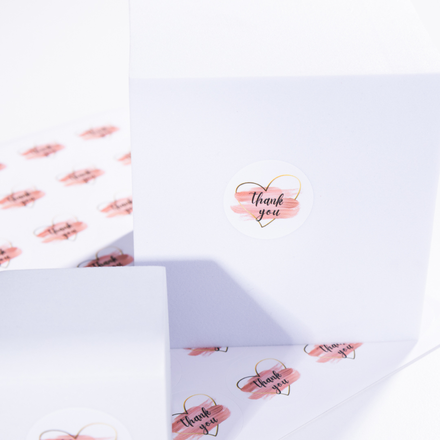 Thank you written sticker set with heart, 35 pieces - 2