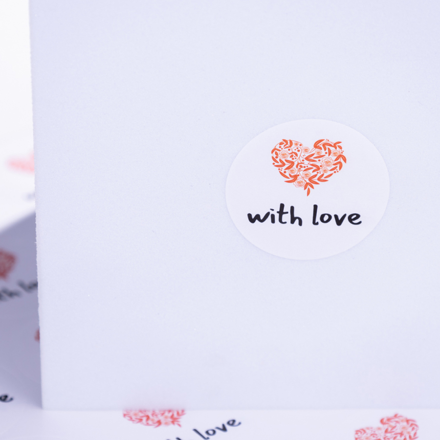 350 stickers special for packaging, With love - 1