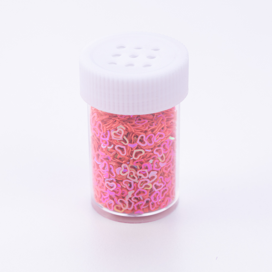 Micro powder heart, fuchsia, 1 piece - 1