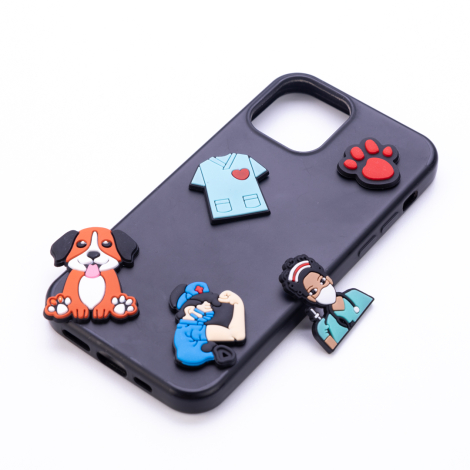 Adhesive phone case ornament, vet and paw - Bimotif