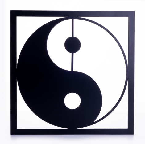 Ying Yang black metal wall painting, 30x30 cm - Bimotif (1)