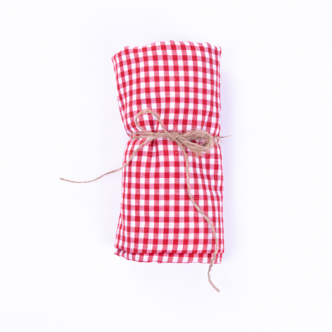 Gingham red tablecloth, table cloth, picnic cloth, 75x75 cm - 2