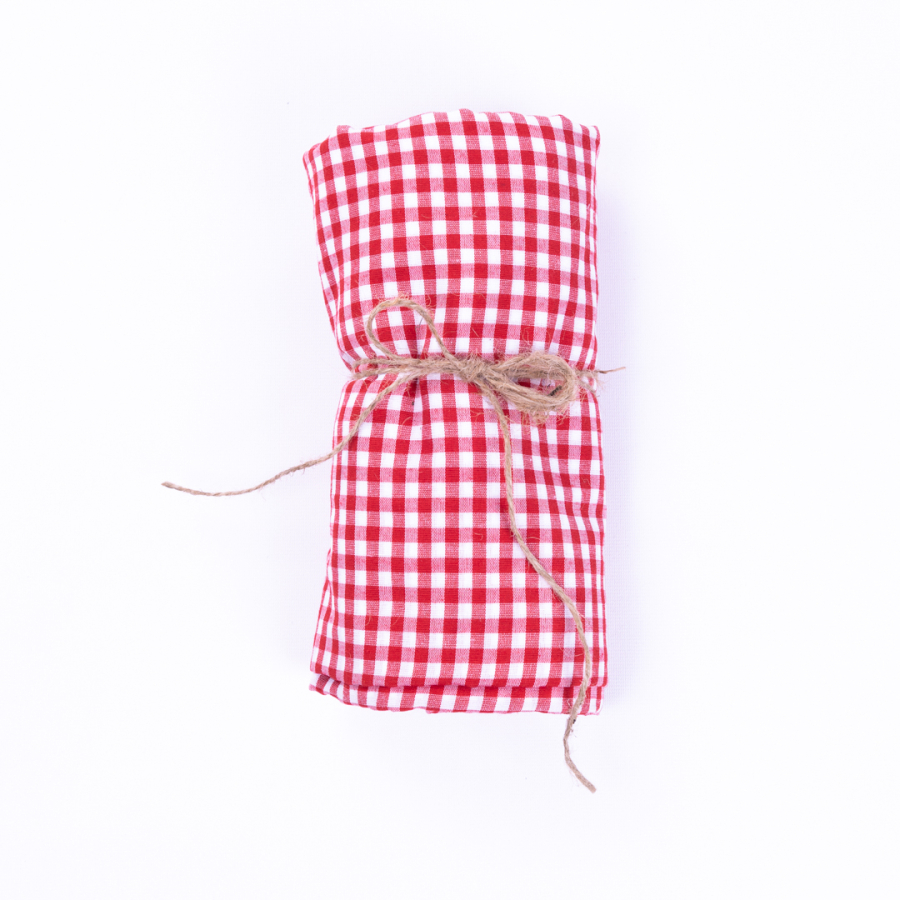 Gingham red tablecloth, table cloth, picnic cloth, 75x75 cm - 2