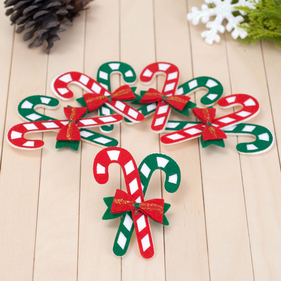 Felt ornament, candy cane / 3 pcs - 3