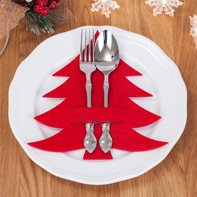 Christmas felt placemat, red pine / 2 pcs - 1