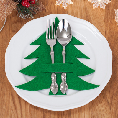 Christmas felt placemat, green pine / 2 pcs - 1