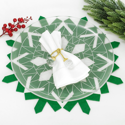 Christmas felt placemat, green snow, 40 cm / 2 pcs - 5