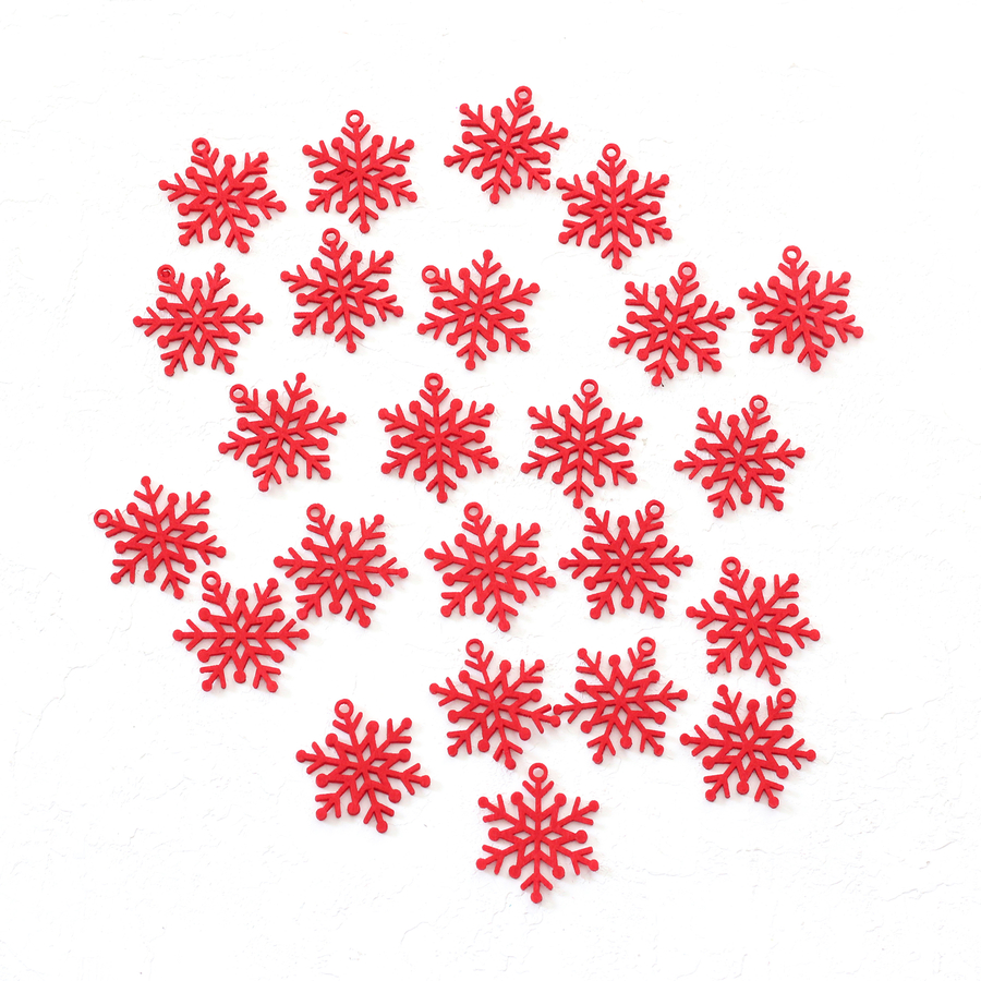 Felt ornament, red snow / 24 pcs - 2