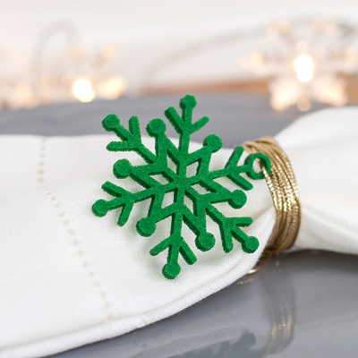 Felt ornament, green snow / 3 pcs - 1