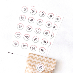 Sticker, happy new year, deer, 3.2 cm / 2 pages - 2