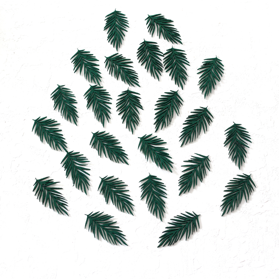 Felt ornament, pine leaf / 24 pcs - 1