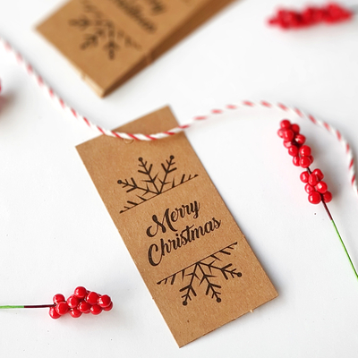 Kraft Hang Tags, merry christmas / 20 pcs - 2