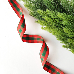 Glittered plaid ribbon christmas, 25 mm / 5 metres - 2