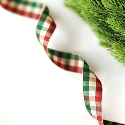 Christmas plaid ribbon, 25 mm / 5 metres - 1