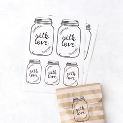 Sticker, transparent jar, 5.9x10 cm - 3.6x6.2 cm / 2 sheets - 2