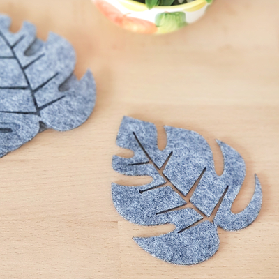 Felt coasters, grey sheets / 4 pcs - 1