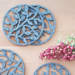 Felt coasters, leaf / 4 pcs - Bimotif